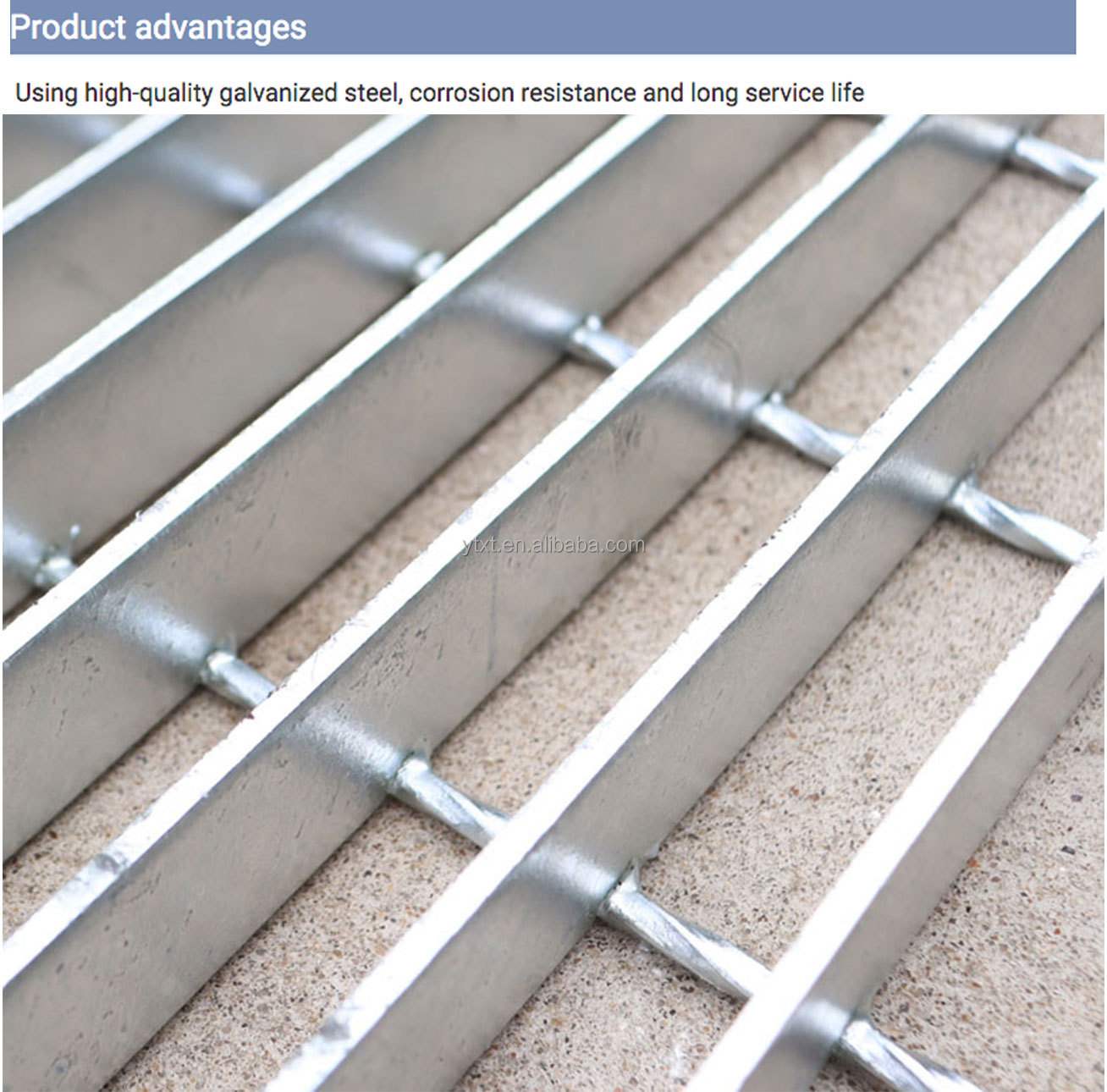 32*5 galvanized steel drain grate for garage drainage channel 32*5mm hot dip galvanized steel bar grating